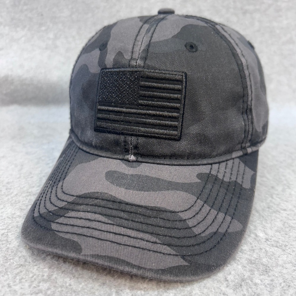 Academy Sports + Outdoors American Flag Patch Mens Grey Camo Baseball Hat OSFM